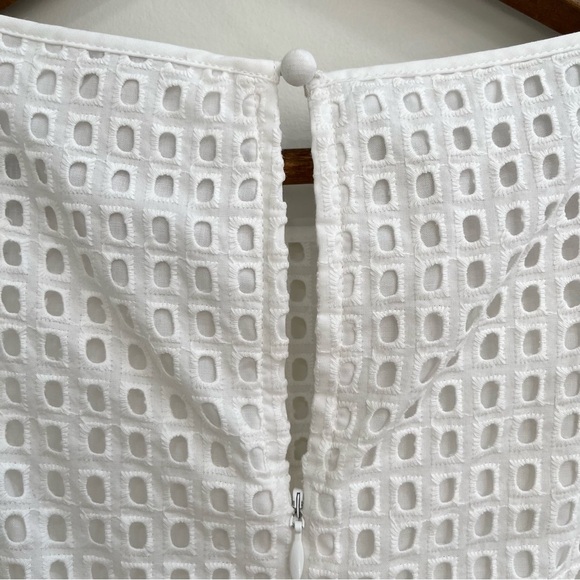 J Crew white eyelet a-line dress square neckline size 10 - Picture 7 of 10